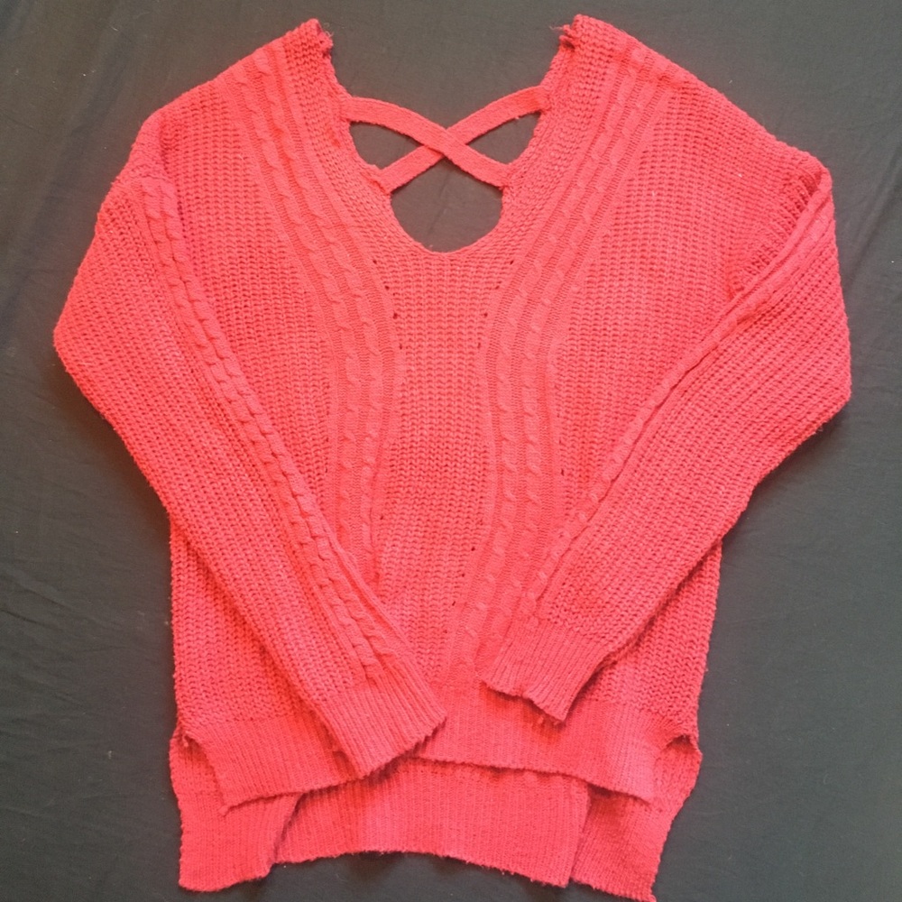 Red knit sweater